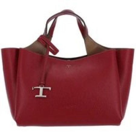 Tod's Hobo bags - Borsa Mini Logo In Textured Bordeaux Leather in rood