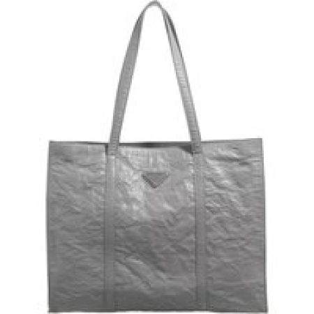 Prada Totes - Logo Plaque Tote Bag in grijs