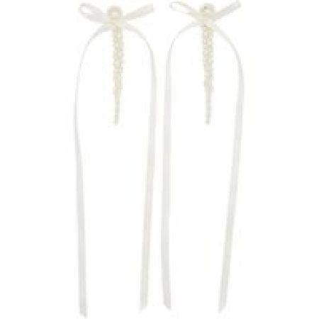 Simone Rocha Oorbellen - Bow Ribbon Drip Earrings in white