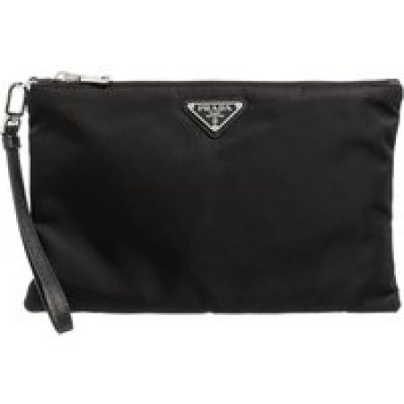 Prada Clutches - Common Traingle Logo Clutch in zwart