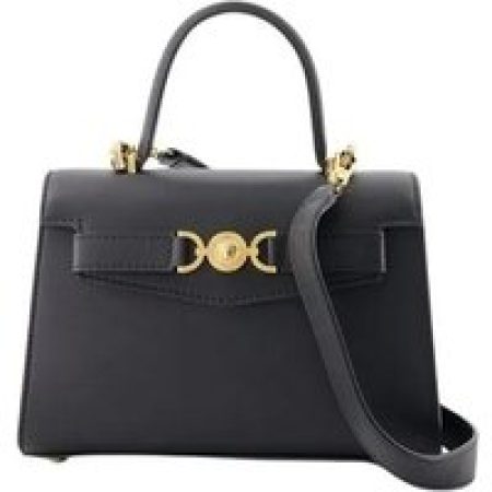 Versace Shoppers - Small Top Handle Bag - Leather - Black in zwart