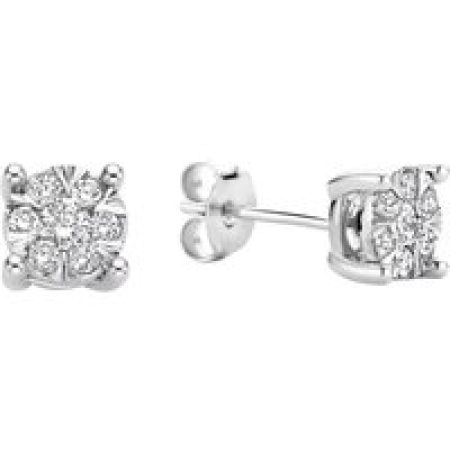 Isabel Bernard Oorbellen - De la Paix Hanaé 14 karat ear studs  diamond 0.28 in silver