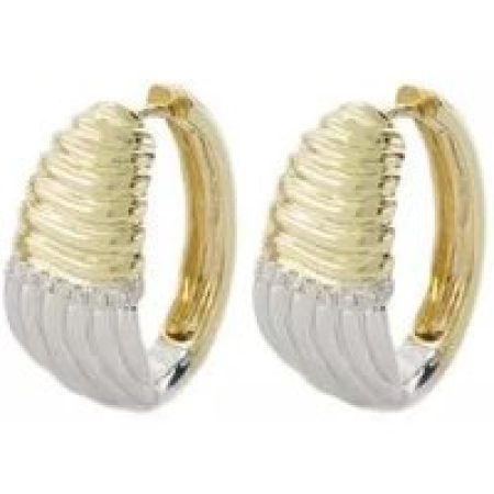 Yvonne Leon Oorbellen - Berlingot Vague  Earring - Golg/White - 9K in gold