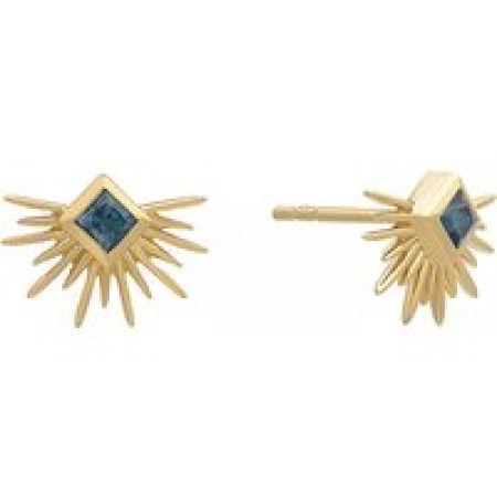 Rachel Jackson London Oorbellen - Electric Goddess Topaz Stud Earrings in blue