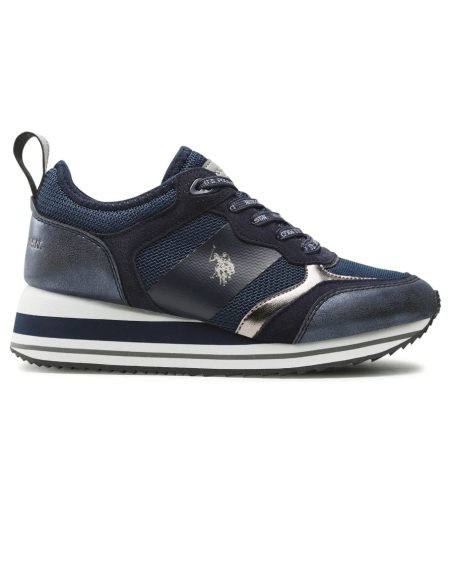 U.S. Polo Assn. - Dames - Sylvi Sneakers - Grijs/MarineBlauw/Wit - Maat 37