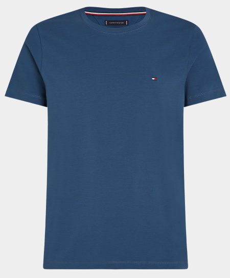 Tommy Hilfiger T-shirt korte mouw Blauw Stretch Slim Fit Tee MW0MW10800/DBZ