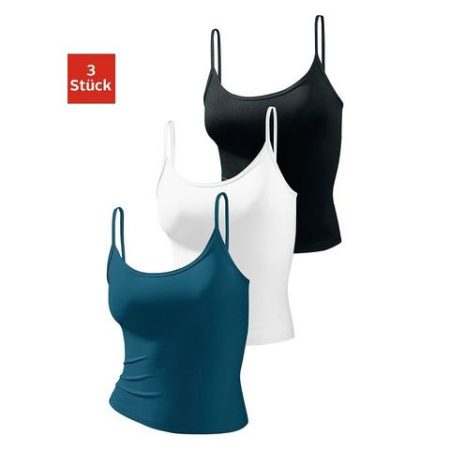 vivance active Top met spaghettibandjes van zacht microvezel (Set van 3)