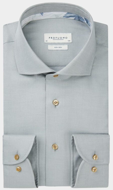 Profuomo Business hemd lange mouw Groen PPWH10014D/Z