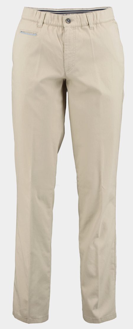 F043 Katoenen Broek Beige Stretch katoen flatfront 2056.1.11.224/100