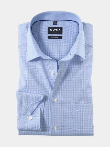 Olymp Business hemd lange mouw Blauw 3390/64 Hemden 339064/11