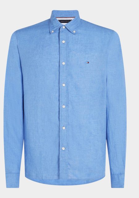 Tommy Hilfiger Casual hemd lange mouw Blauw Pigment Dyed LI Solid RF Shirt MW0MW34602/C30