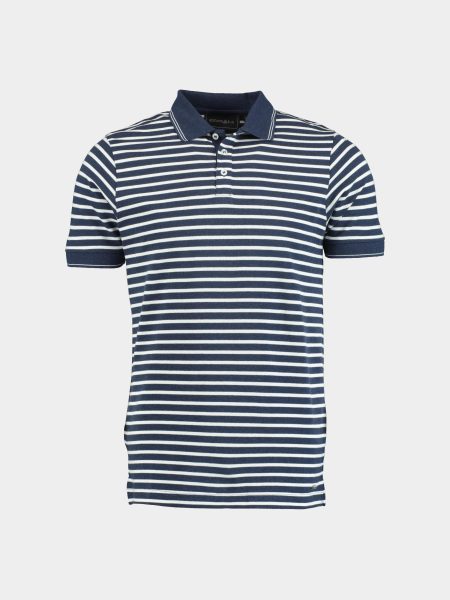 Scotland Blue Polo korte mouw Blauw Liam Stripe Polo Pique 25108LI17SB/290 navy