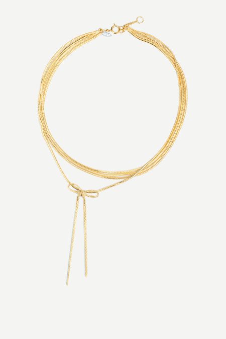 Wouters & Hendrix ketting Vierdubbel Met Strikje Medium NBF004 gold-plated 39-41cm