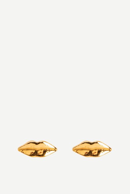 Wouters & Hendrix oorbellen Lip Stud ESC093 gold-plated silver