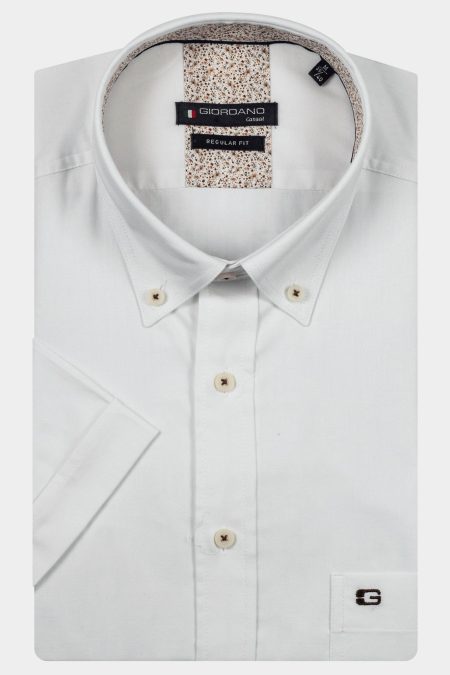 Giordano Casual hemd korte mouw Wit League short sleeve button do 516008/10