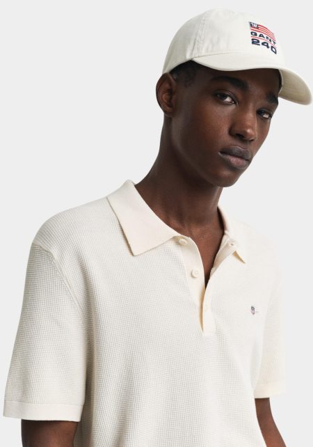 Gant Polo korte mouw Beige MICRO TEXTURED COTTON SS POLO 8030242/130