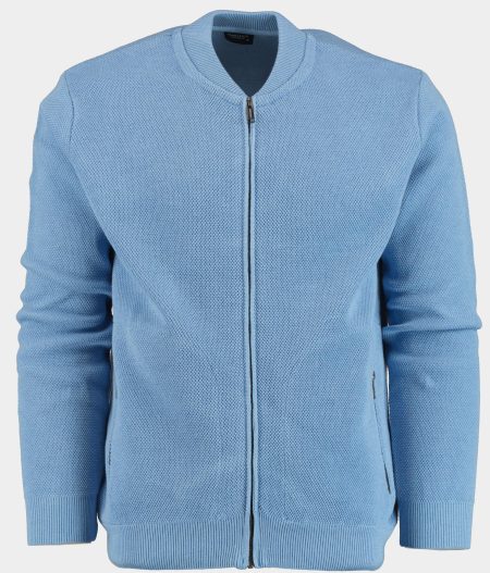 Innocente Vest Blauw met structuur en zakken 304/8147