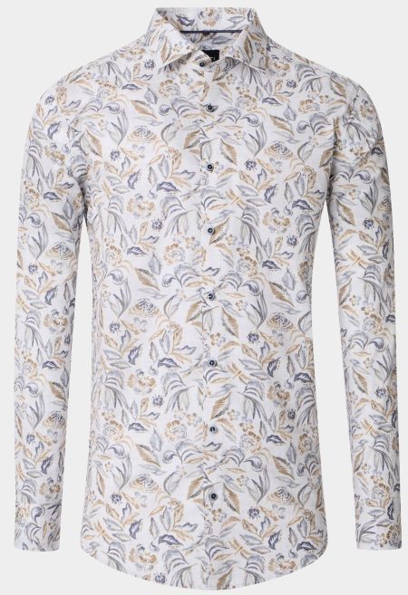 Venti Business hemd lange mouw Beige Kent Modern Fit 154409800/600