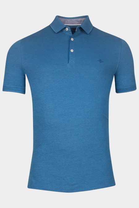Baileys Polo korte mouw Blauw Poloshirt 2-tone Oxford Pique 515287/68