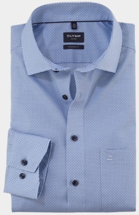 Olymp Business hemd lange mouw Blauw 126474-Hemden 126474/11
