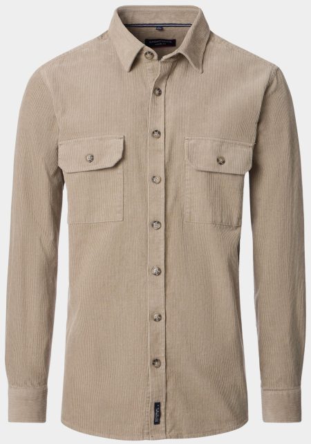 Casamoda Casual hemd korte mouw Beige Kent Casual Fit 454482600/600