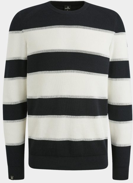 Vanguard Pullover Blauw Crewneck cotton structure VKW2508304/5073