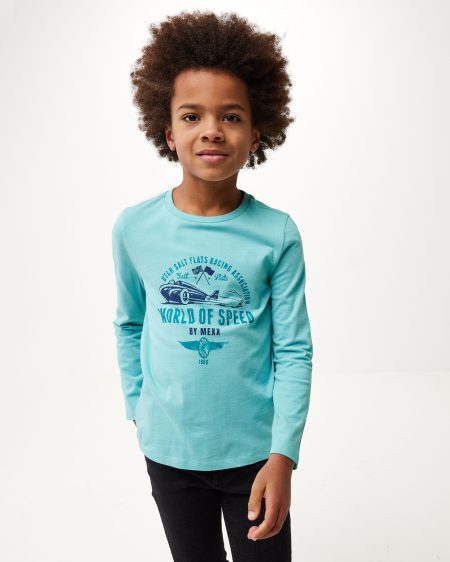 Long sleeve artwork t-shirt Ocean Blue