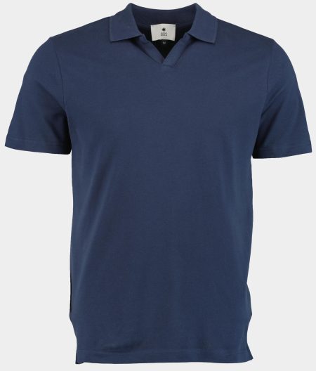 Bos Polo korte mouw Blauw Polo V Placket 2804425/208 Cobalt Blue